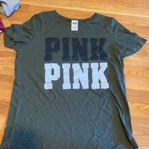 Olive green t-shirt.  Size Large.  From Pink